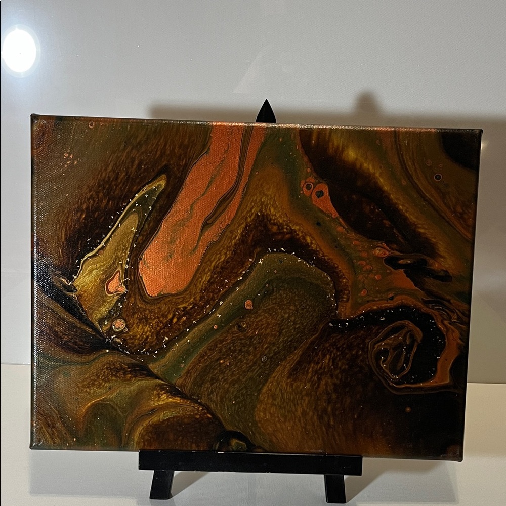 Abstract Brown and Orange Canvas Art